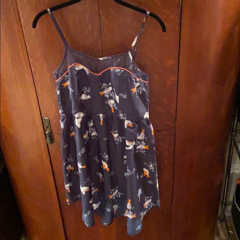 Navy blue printed dress